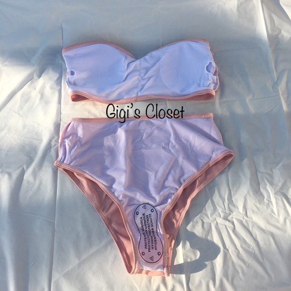 Bandeau Bikini High Waisted PINK - Picture 4 of 8